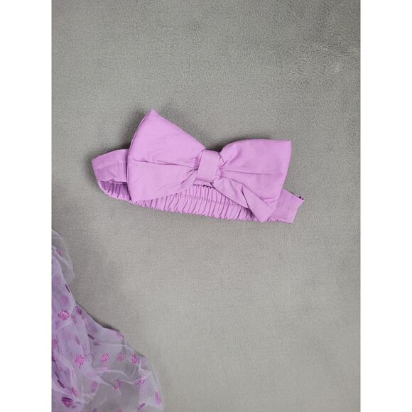 Imekis Baby Girl 1st Birthday Outfit Lace Tulle Romper Dress w/ Headband 12-24m - Picture 4 of 6